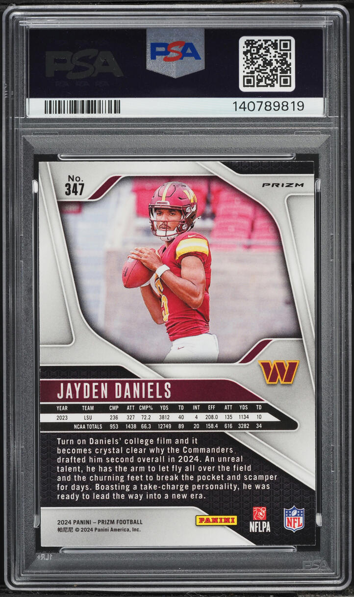 2024 Panini Prizm Silver Jayden Daniels ROOKIE #347 PSA 10 GEM MINT
