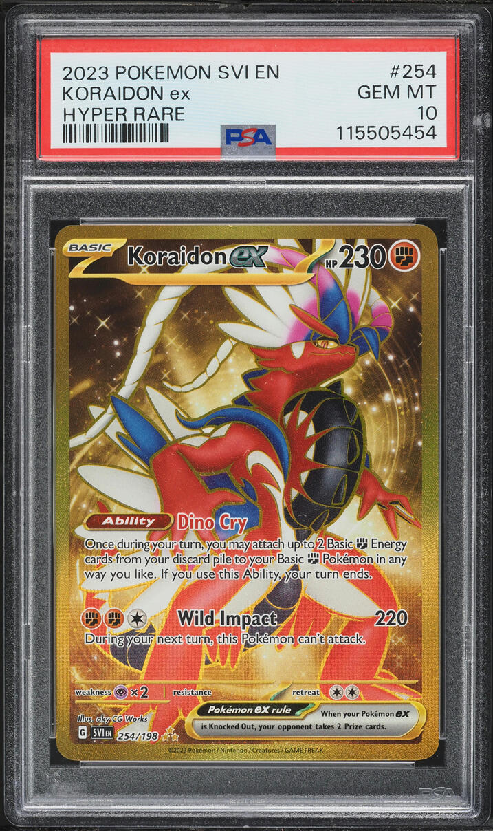 2023 Pokemon Scarlet & Violet Gold Rare Koraidon ex #254 PSA 10 GEM MINT