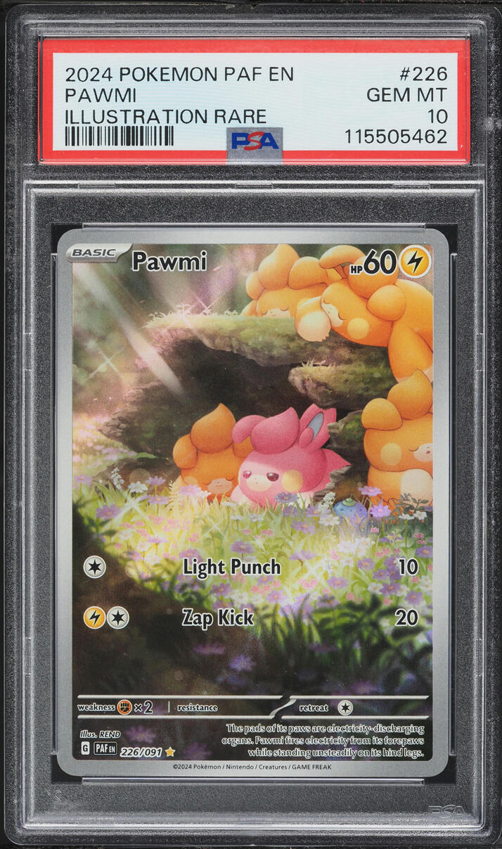 2024 Pokemon Scarlet & Violet Paldean Fates IR Pawmi #226 PSA 10 GEM MINT