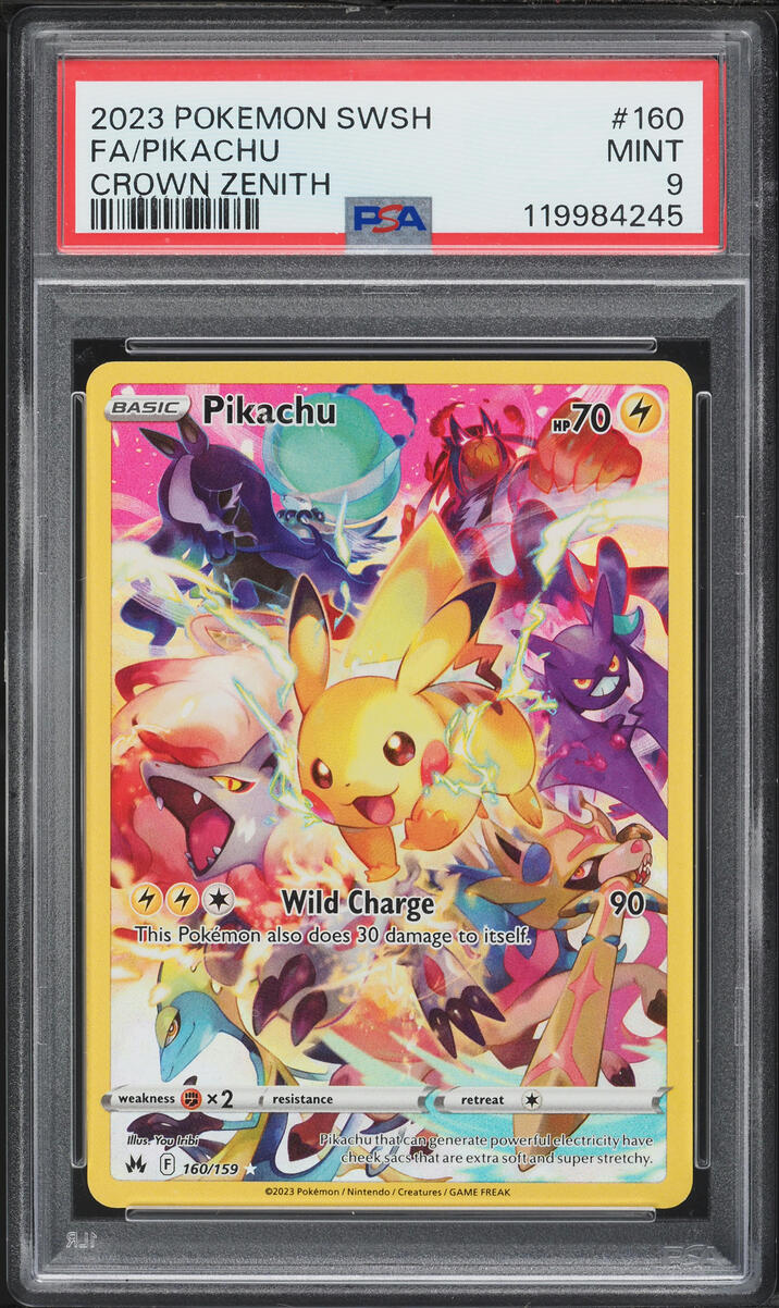 2023 Pokemon Sword & Shield Crown Zenith SEC Pikachu #160 PSA 9 MINT