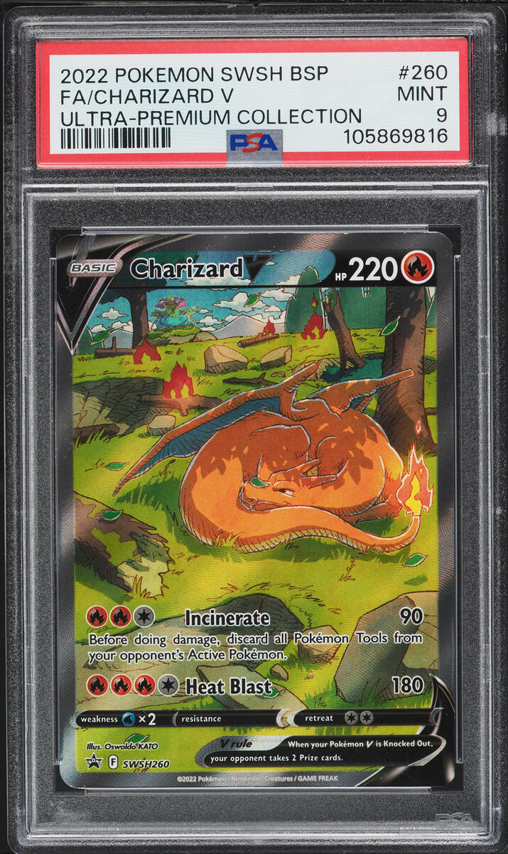 2022 Pokemon Sword & Shield Promo Ultra Premium Alt Art Charizard V #260 PSA 9 MINT