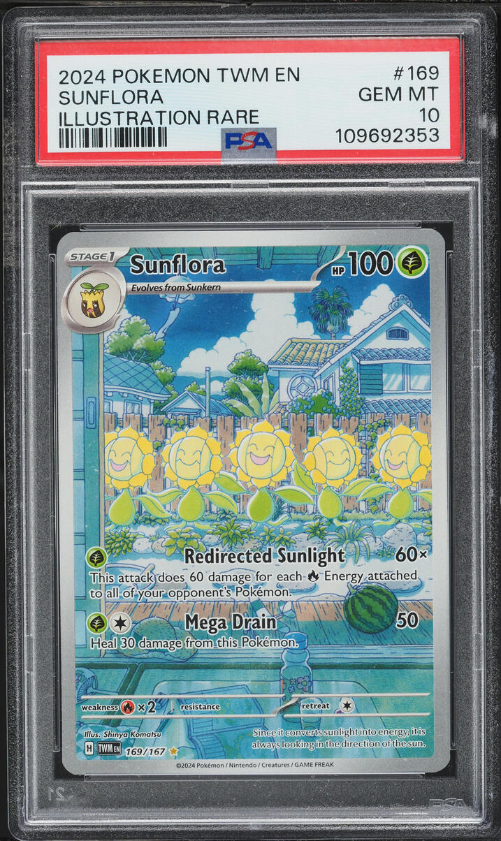 2024 Pokemon Scarlet & Violet Twilight Masquerade IR Sunflora #169 PSA 10 GEM MINT