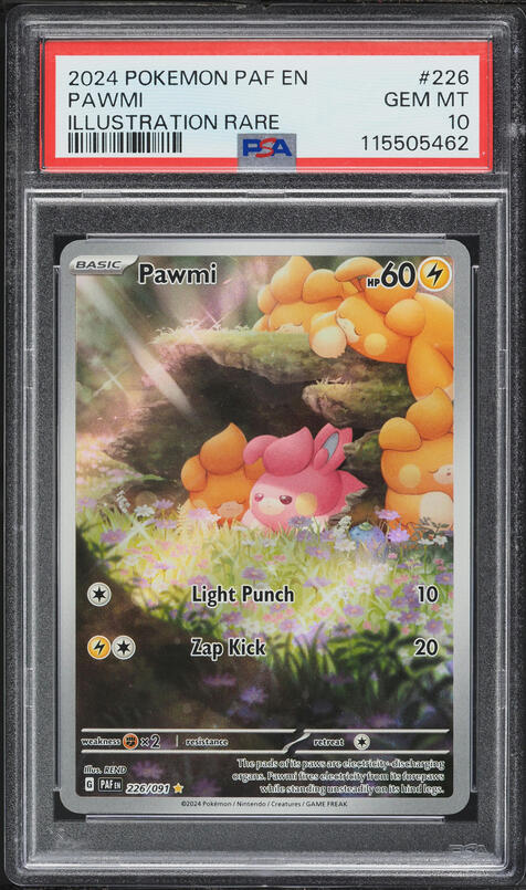 2024 Pokemon Scarlet & Violet Paldean Fates IR Pawmi #226 PSA 10 GEM MINT