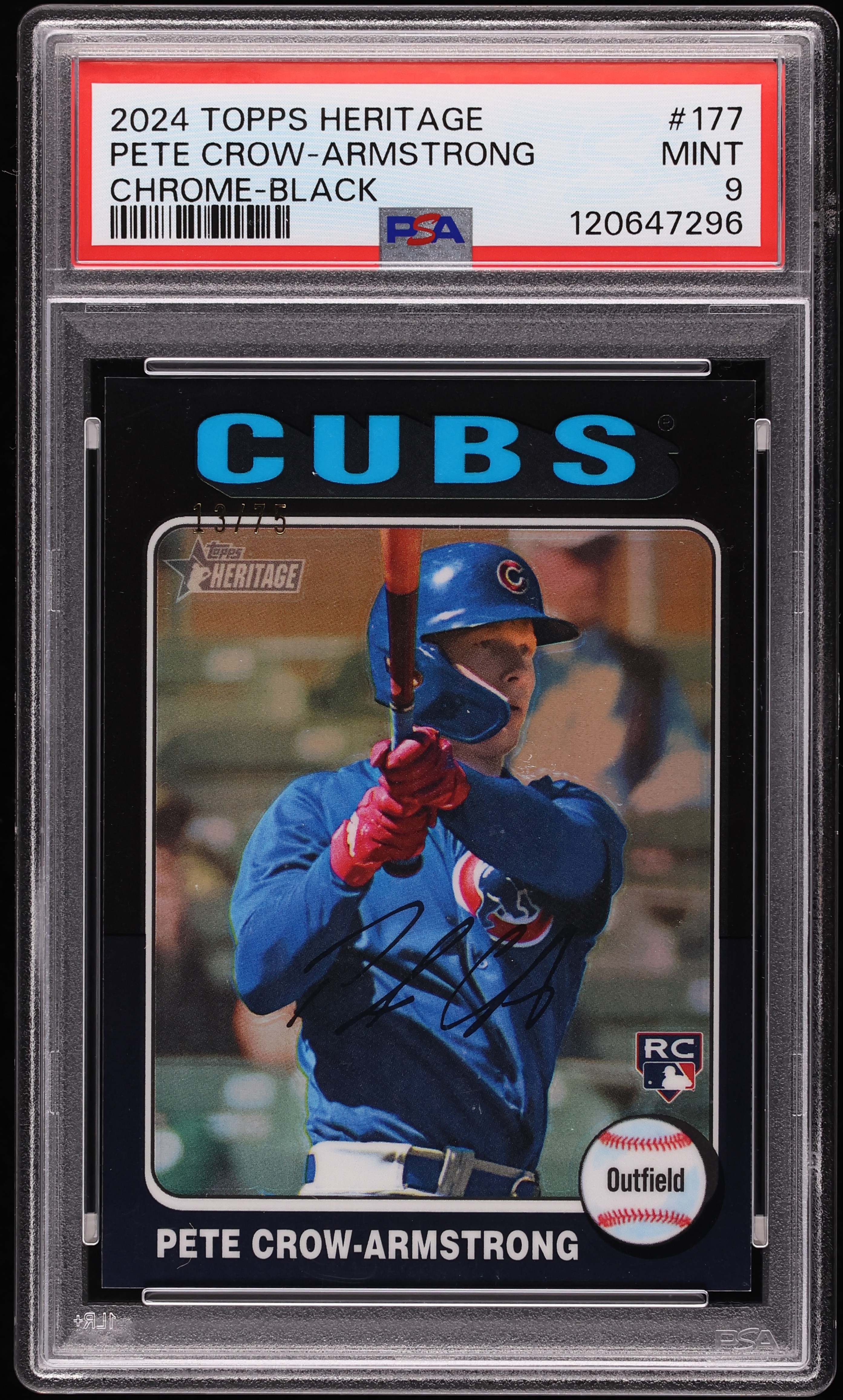 2024 Topps Heritage Chrome Black Pete Crow-Armstrong ROOKIE /75