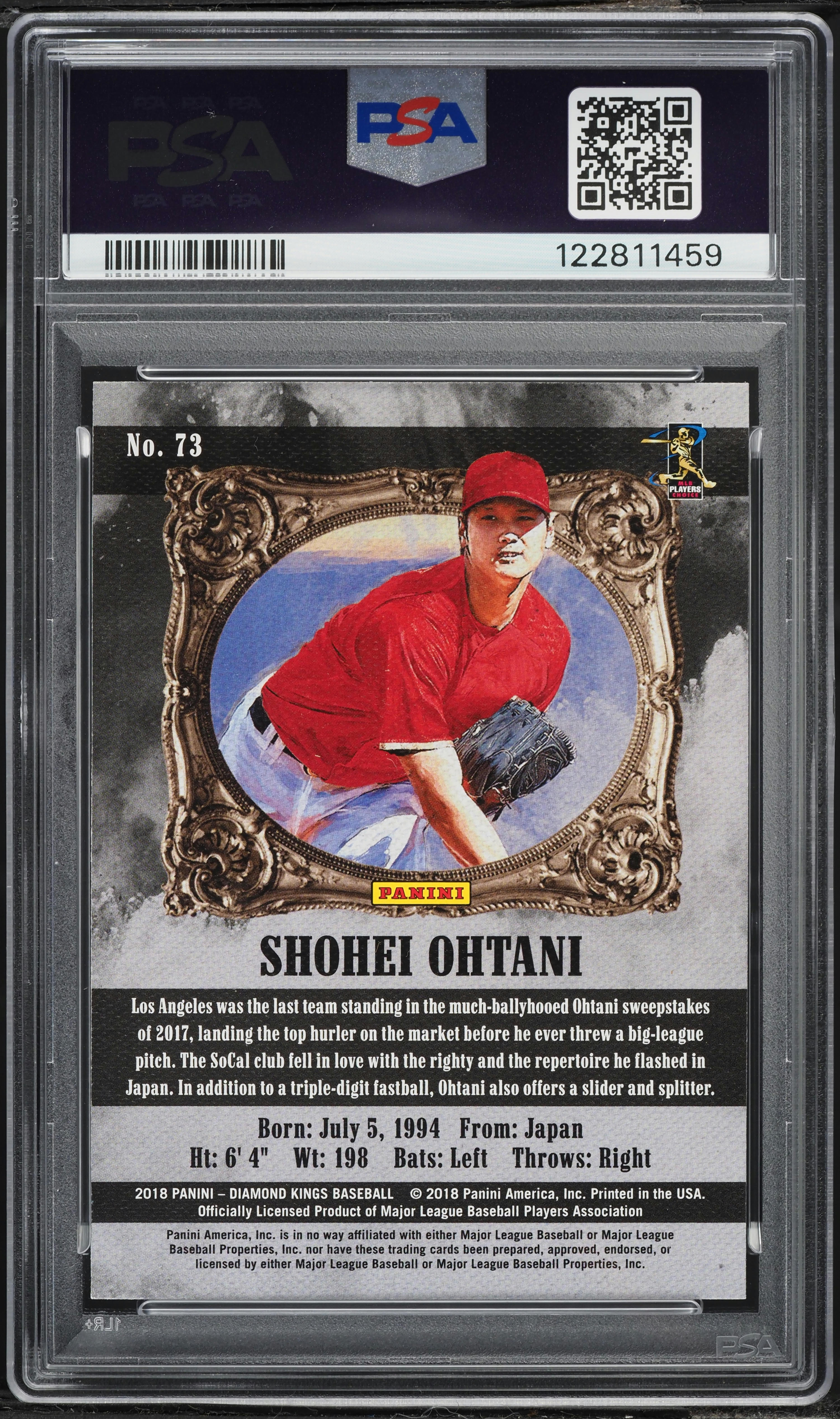 2018 Panini Diamond Kings Name In Japanese Shohei Ohtani ROOKIE