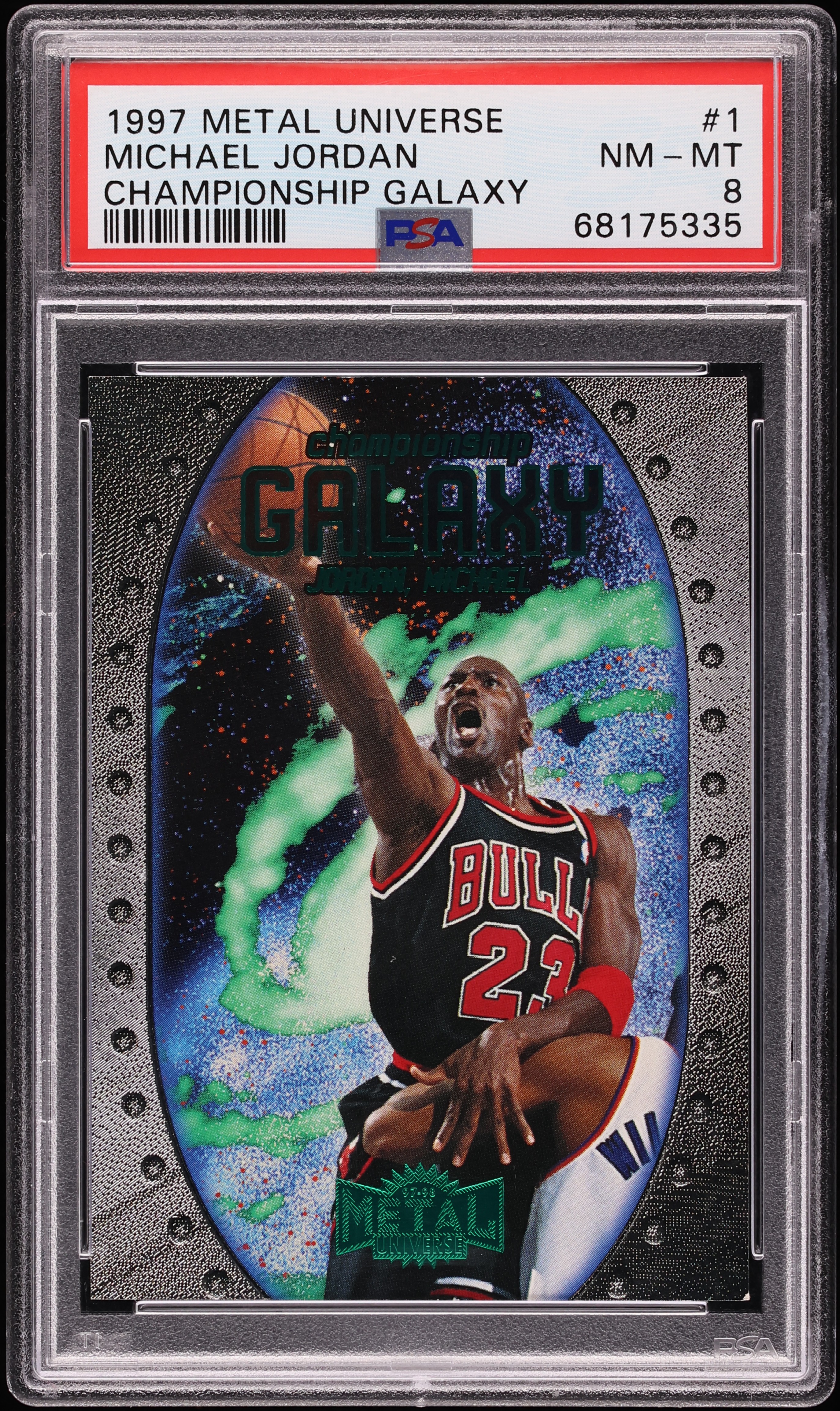 1997 Metal Universe Championship Hardware Michael Jordan #5 PSA 8
