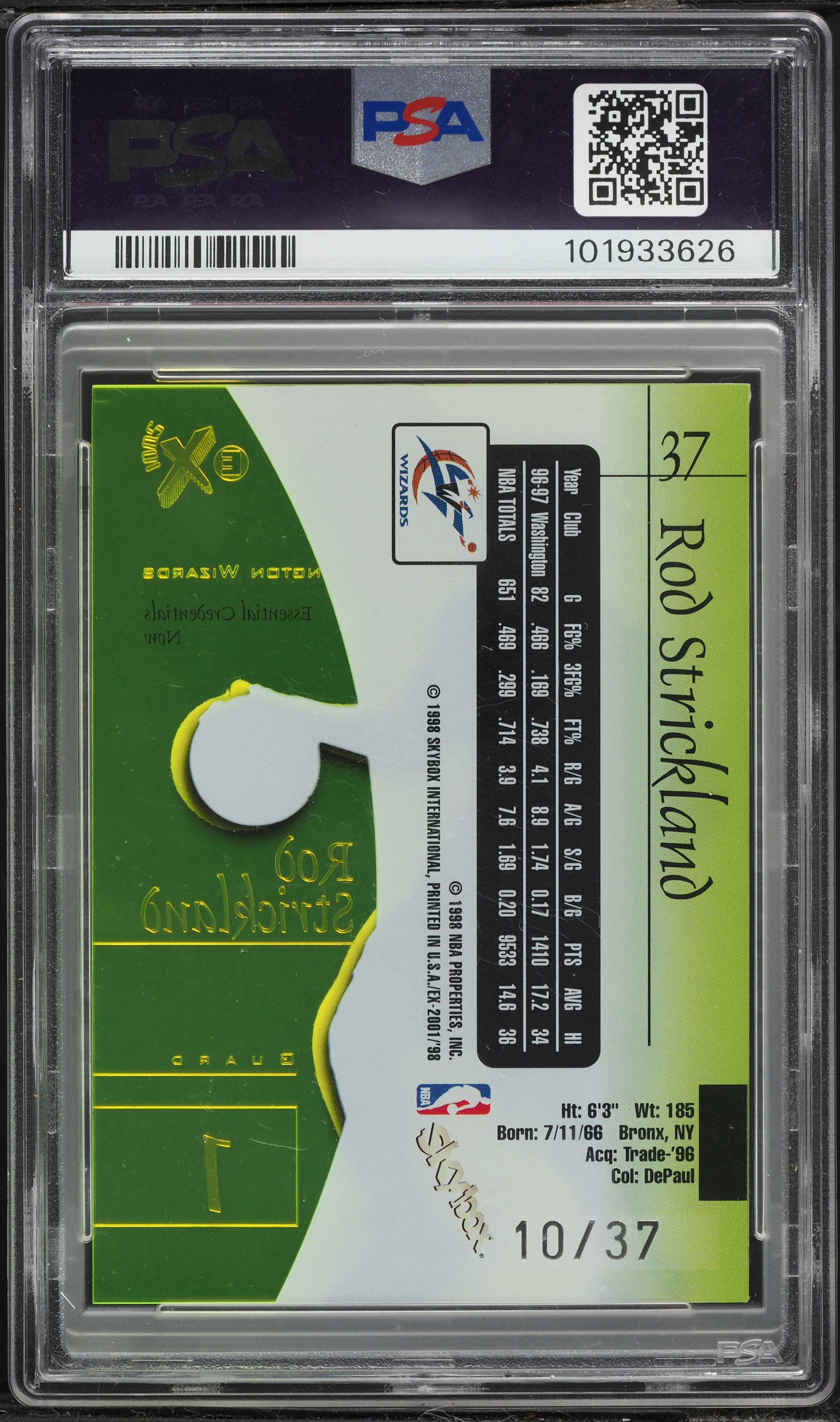 1997 Skybox E-X2001 Essential Credentials Now Rod Strickland /37