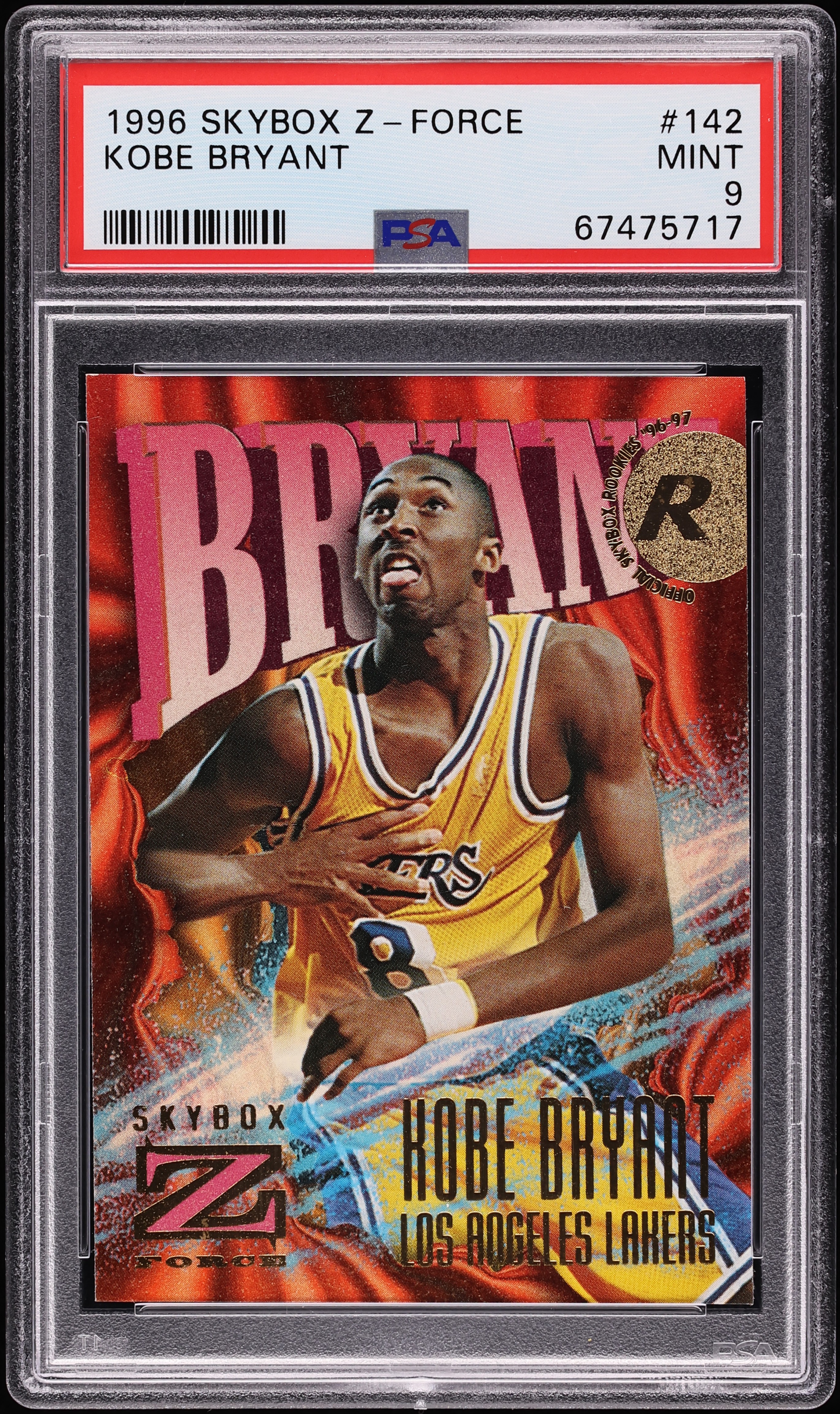 1996 Skybox Z-Force Kobe Bryant ROOKIE #142 PSA 9 MINT on Fanatics