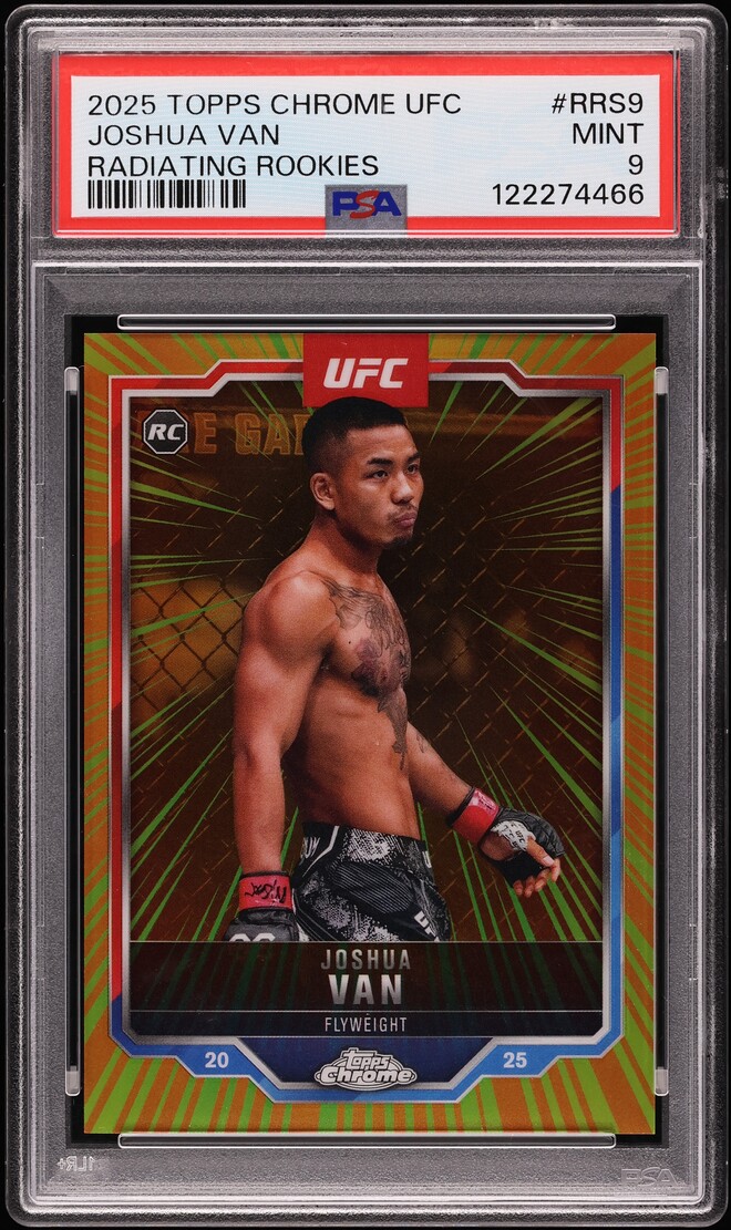 2025 Topps Chrome UFC Radiating Joshua Van ROOKIE #RRS-9 PSA 9 MINT