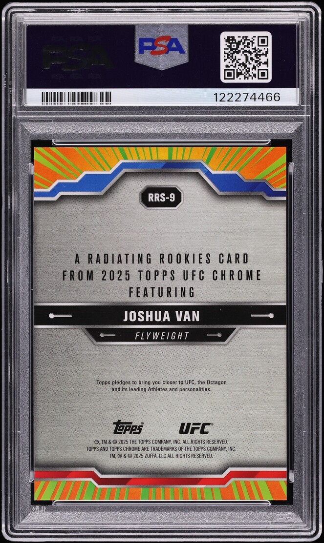 2025 Topps Chrome UFC Radiating Joshua Van ROOKIE #RRS-9 PSA 9 MINT