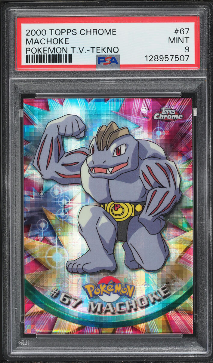 2000 Topps Chrome Pokemon TV Series 1 Tekno Machoke #67 PSA 9 MINT