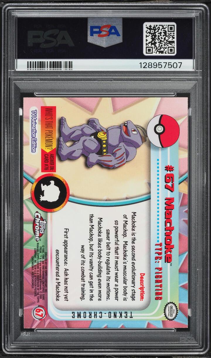 2000 Topps Chrome Pokemon TV Series 1 Tekno Machoke #67 PSA 9 MINT
