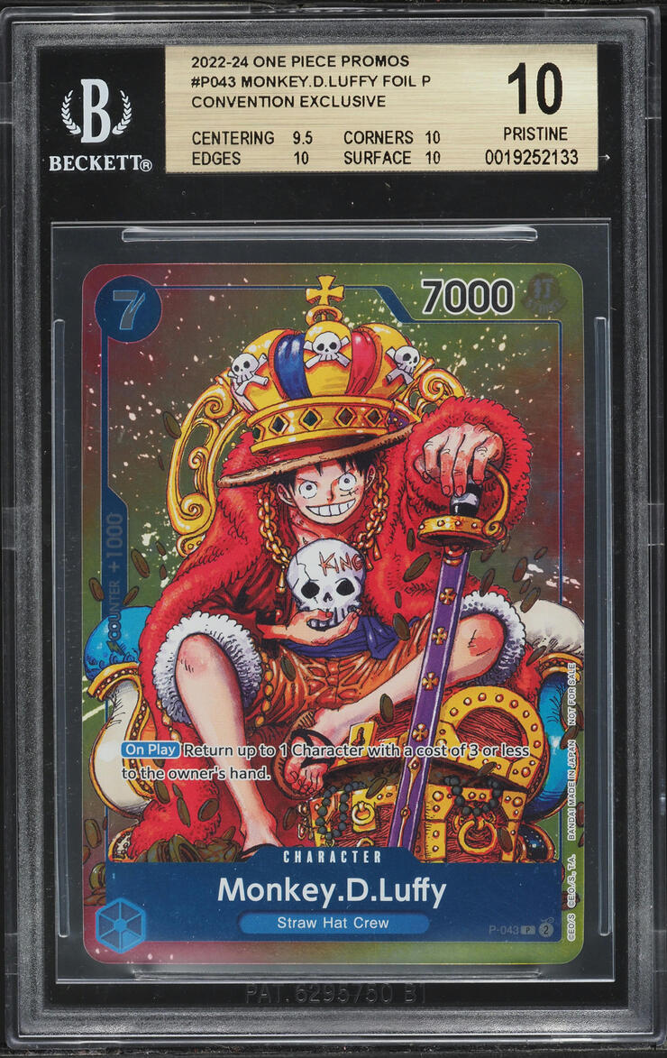 2022 One Piece Promos Convention Exclusive Foil Monkey D. Luffy #P-043 BGS 10 PRISTINE