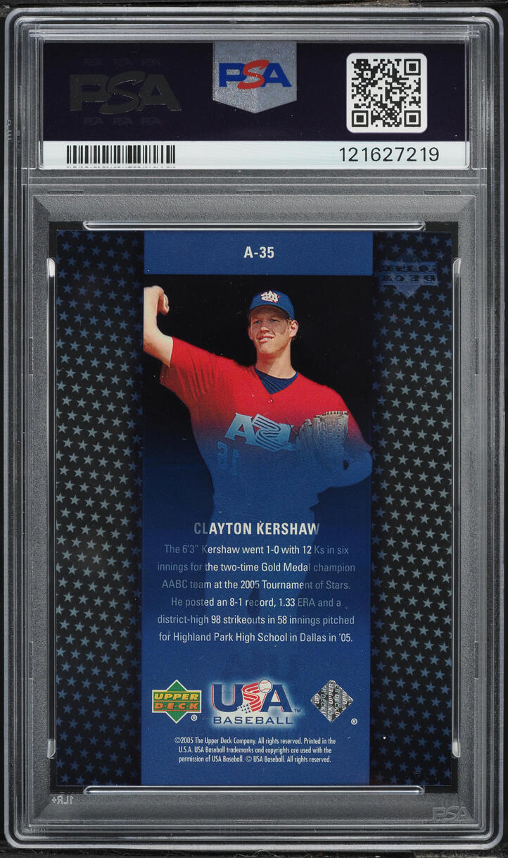 2005 Upper Deck USA Vision Of The Future Clayton Kershaw ROOKIE PSA 10 GEM MINT