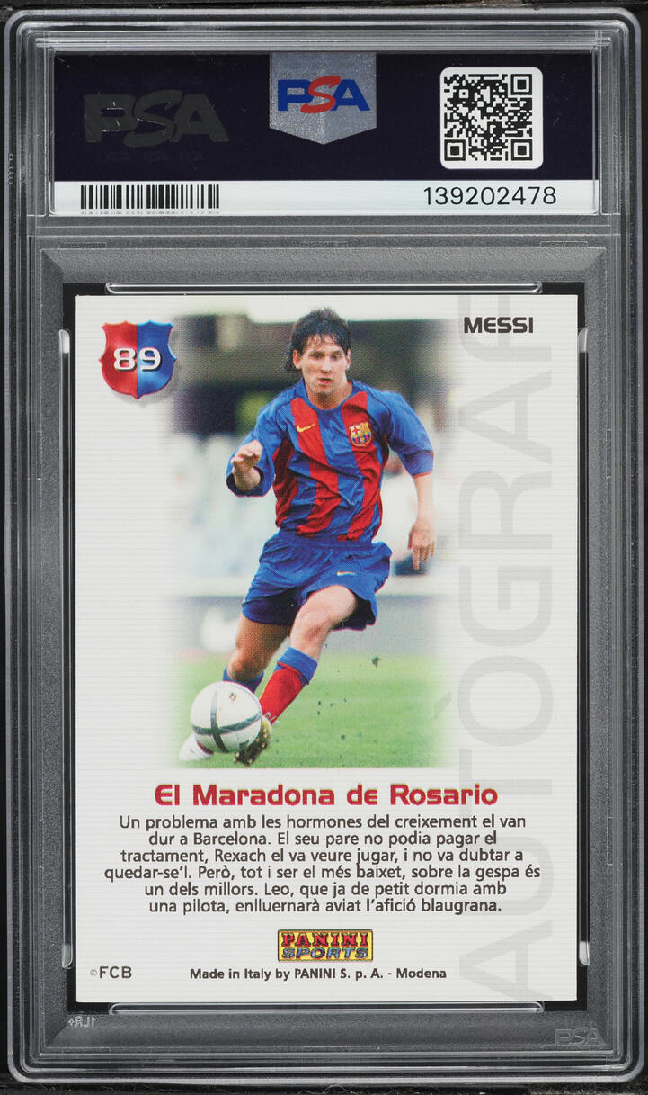 2004 Panini Sports Mega Cracks Barca Campio Lionel Messi ROOKIE #89 PSA 7 NRMT