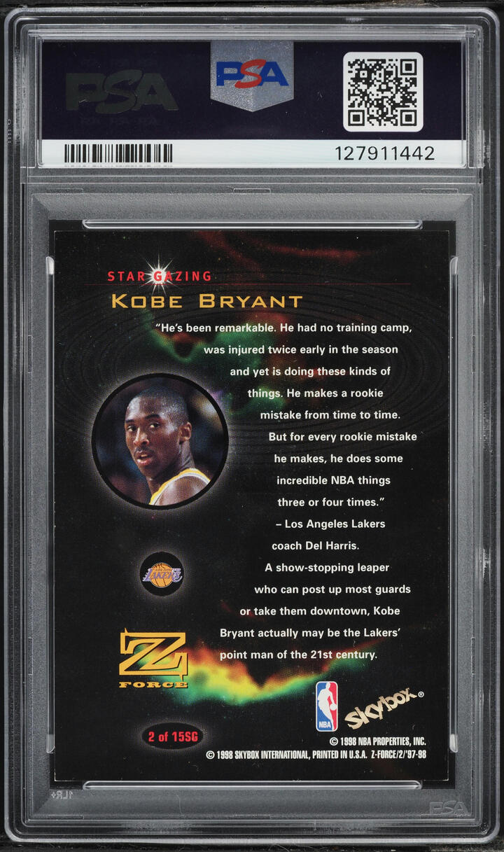 1997 SkyBox Z-Force Star Gazing Kobe Bryant #2 PSA 6 EXMT