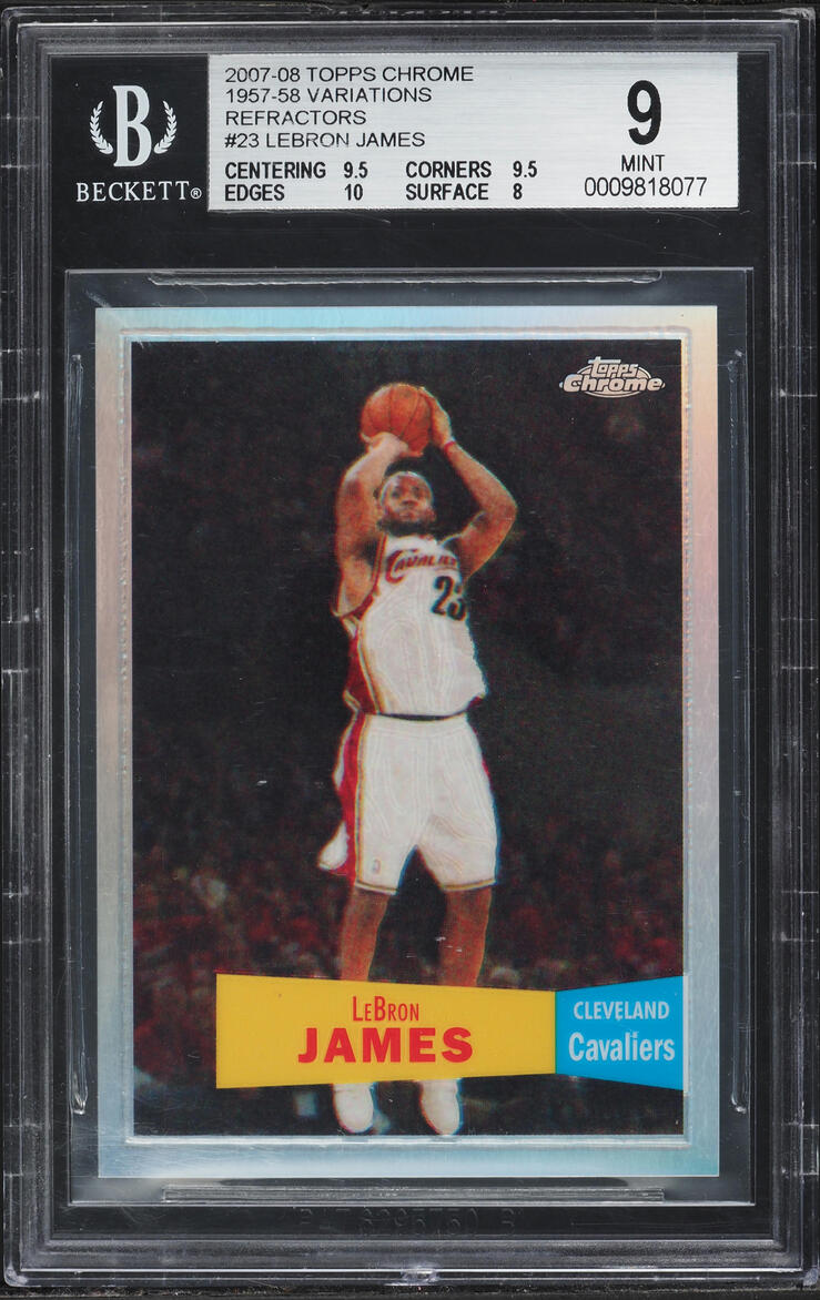 2007 Topps Chrome '57 Variations Refractor LeBron James /999 BGS 9