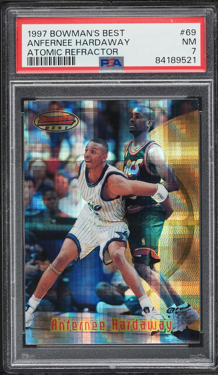 1997 Bowman's Best Atomic Refractor Anfernee Hardaway #69 PSA 7 NRMT