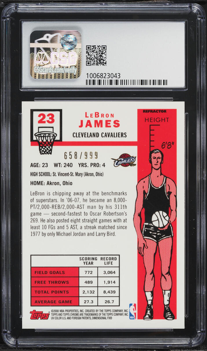 2008 topps chrome lebron james