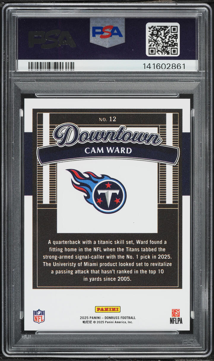 2025 Donruss Downtown Cam Ward ROOKIE #12 PSA 10 GEM MINT
