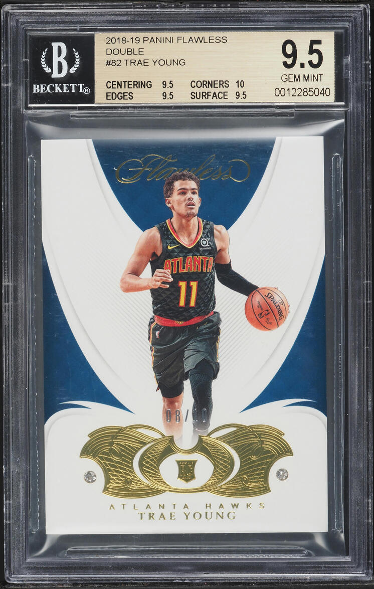2018 Panini Flawless Double Diamond Gems Trae Young ROOKIE /10 #82 BGS 9.5 GEM MINT