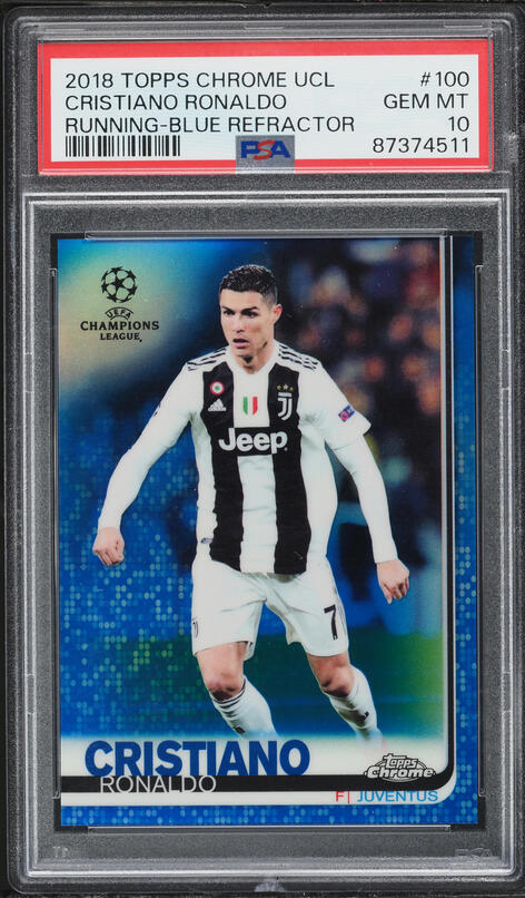 2018 Topps Chrome UEFA Champions League Blue Refractor Cristiano