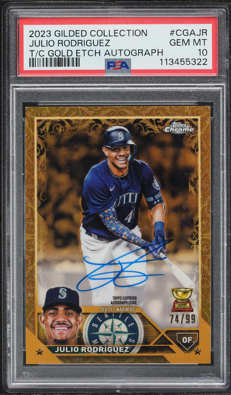 2023 Topps Chrome Gilded Collection Gold Etch Julio Rodriguez AUTO