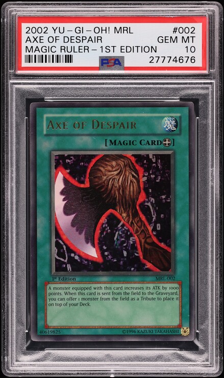 2002 Yu-Gi-Oh! Magic Ruler 1st Edition Axe Of Despair #MRL-002 PSA