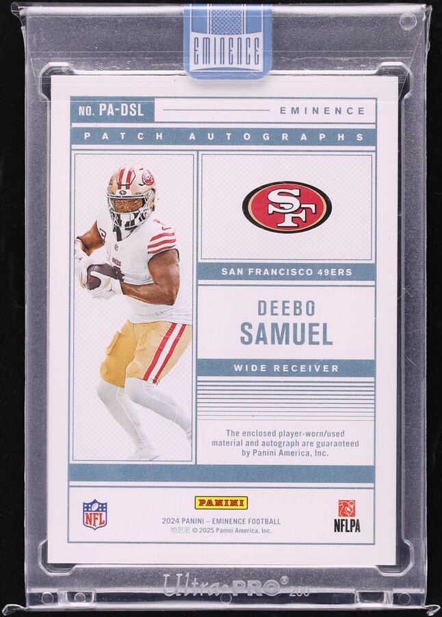 2024 Panini Eminence Emerald Deebo Samuel PATCH AUTO JERSEY # 1/3 #PA-DSL