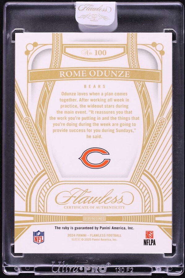 2024 Panini Flawless Ruby Gems Rome Odunze ROOKIE /20 #100