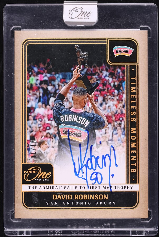 2024 Panini One And One Timeless Moments Gold David Robinson AUTO 1/10 #TMA-ROB