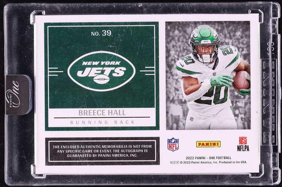 2022 Panini One Dual Breece Hall ROOKIE PATCH AUTO /199 #39