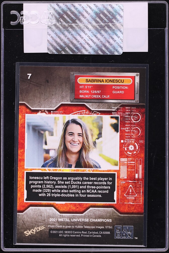 2021 Metal Universe Champions Copper Sabrina Ionescu #7 CGC AUTH