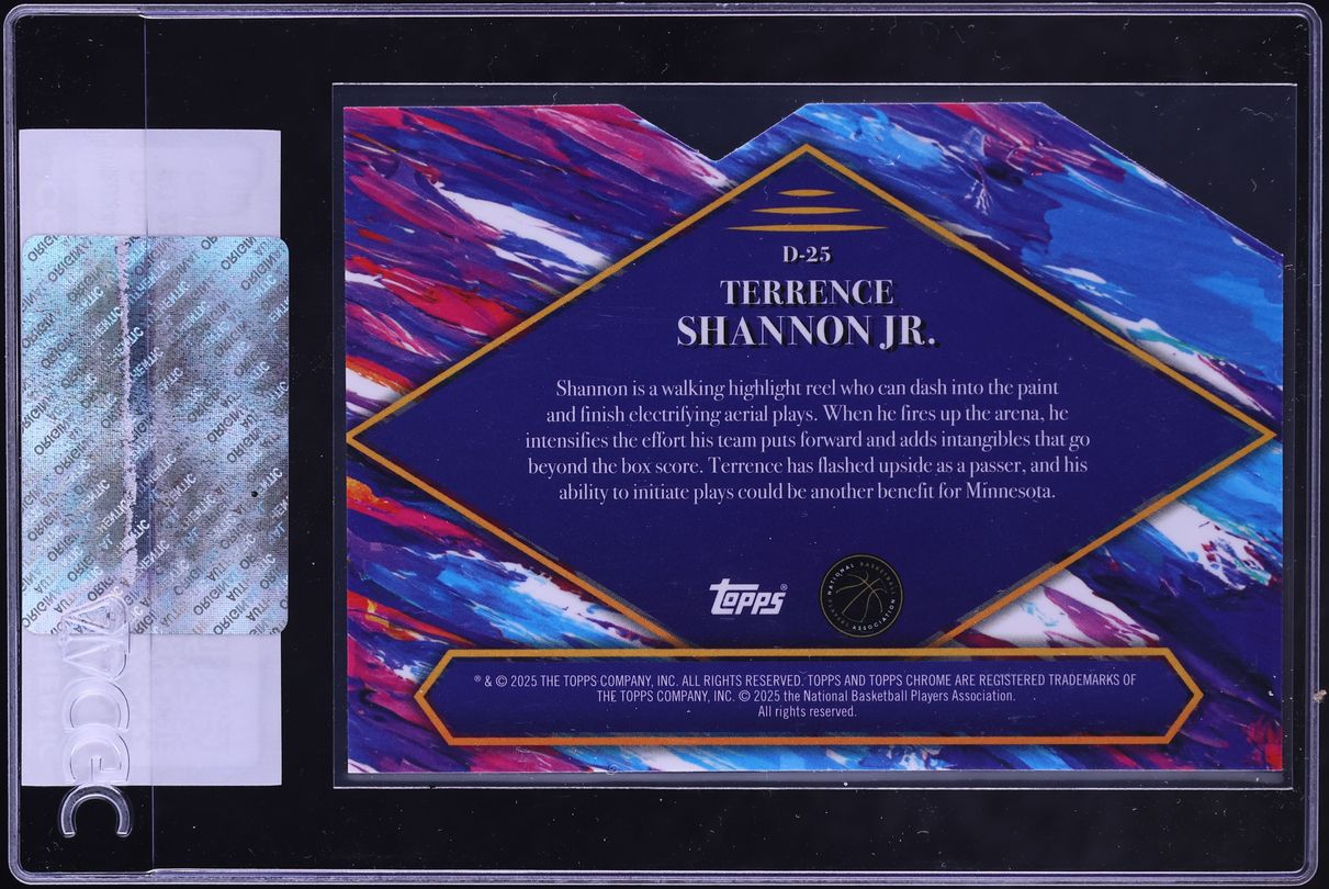 2024 Finest Debut Geometric Refractor Die-Cut Terrence Shannon Jr. ROOKIE #D-25 CGC AUTH