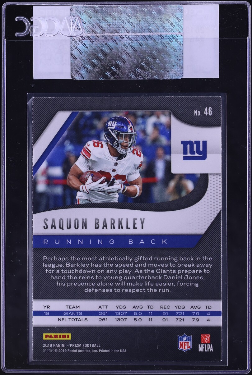 2019 Panini Prizm Saquon Barkley #46 CGC AUTH