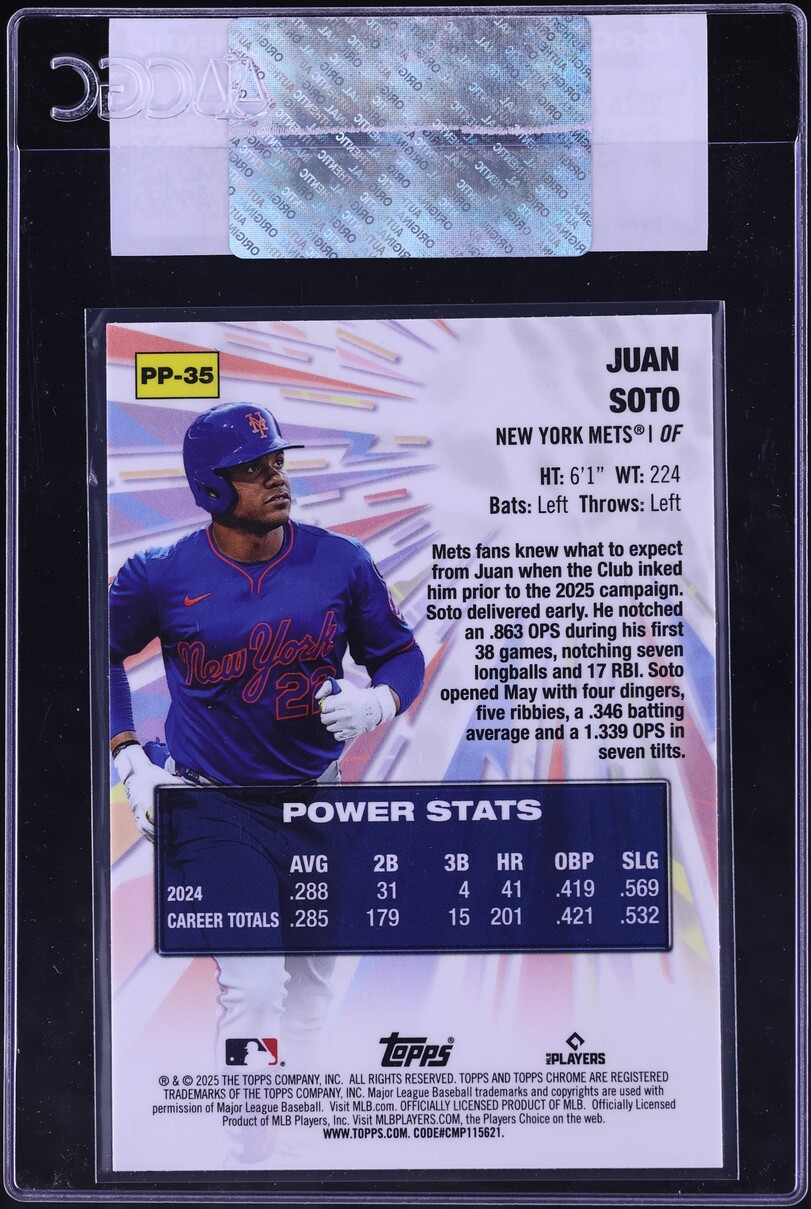 2025 Topps Chrome Update Power Players Juan Soto #PP-35 CGC AUTH