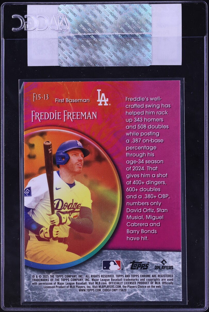 2025 Topps Chrome Update Fortune 15 Freddie Freeman #F15-13 CGC AUTH