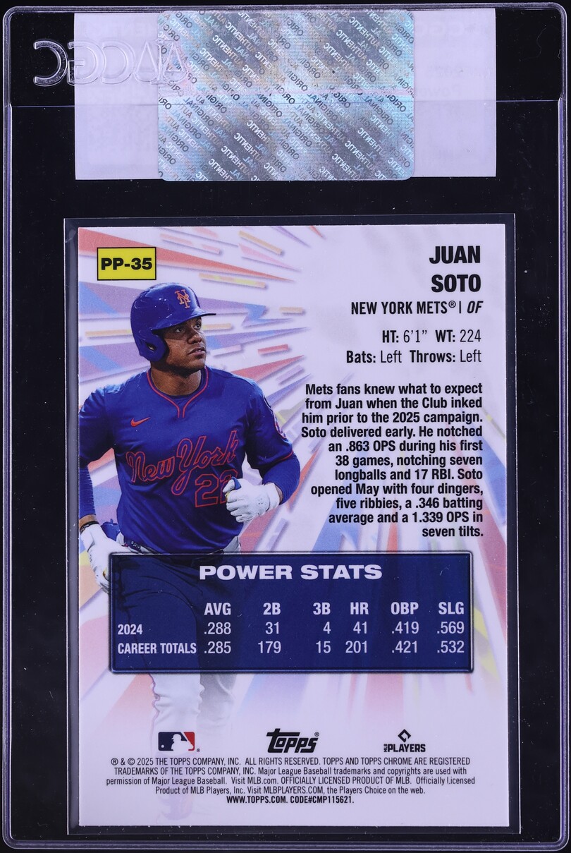 2025 Topps Chrome Update Power Players Juan Soto #PP-35 CGC AUTH
