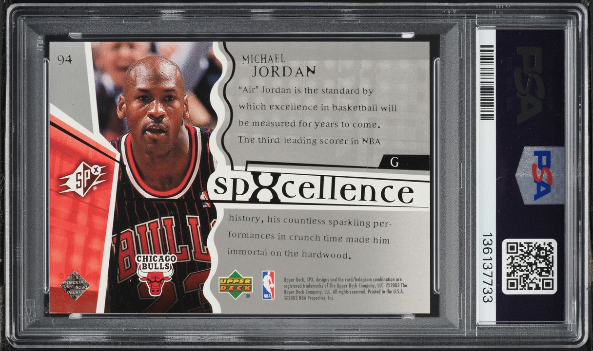 2003 SPx Basketball Michael Jordan /3999 #94 PSA 9 MINT