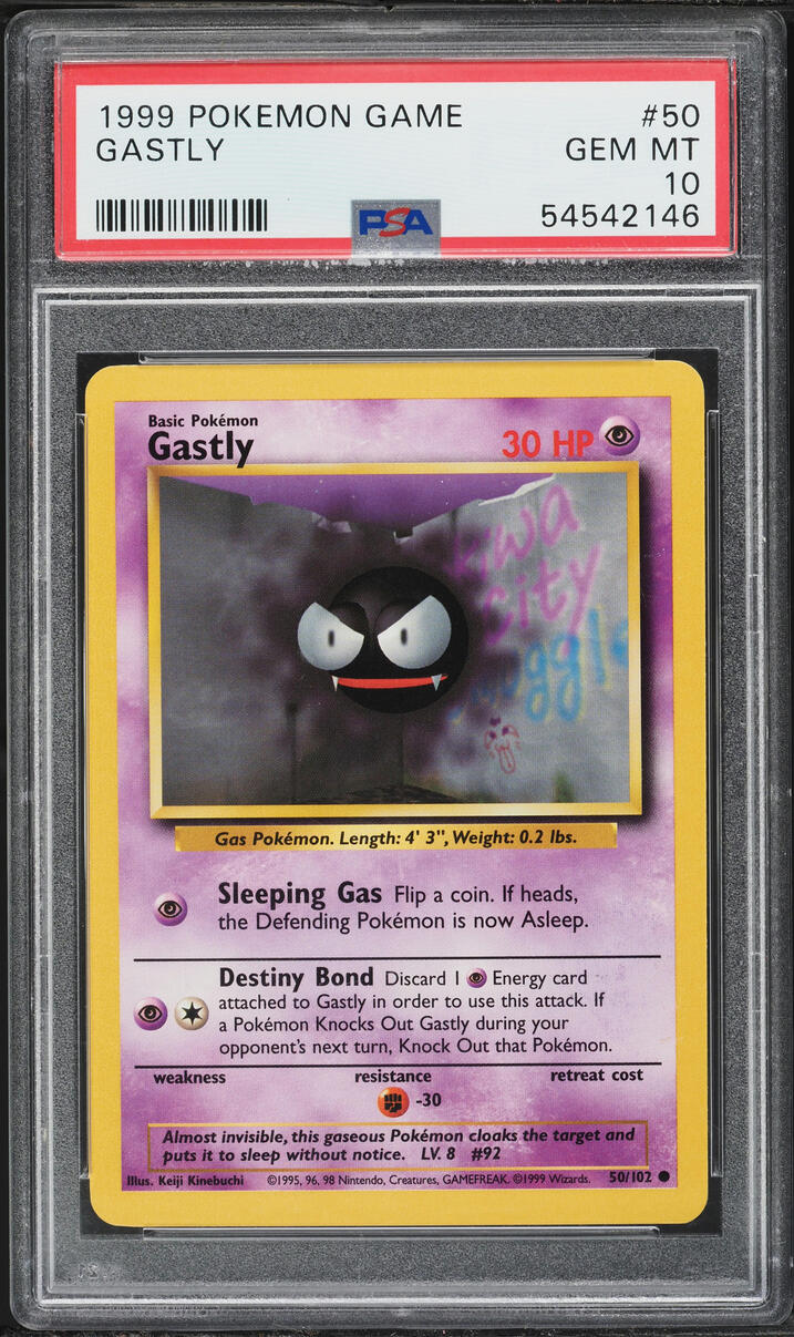 1999 Pokemon Base Set Gastly #50 PSA 10 GEM MINT