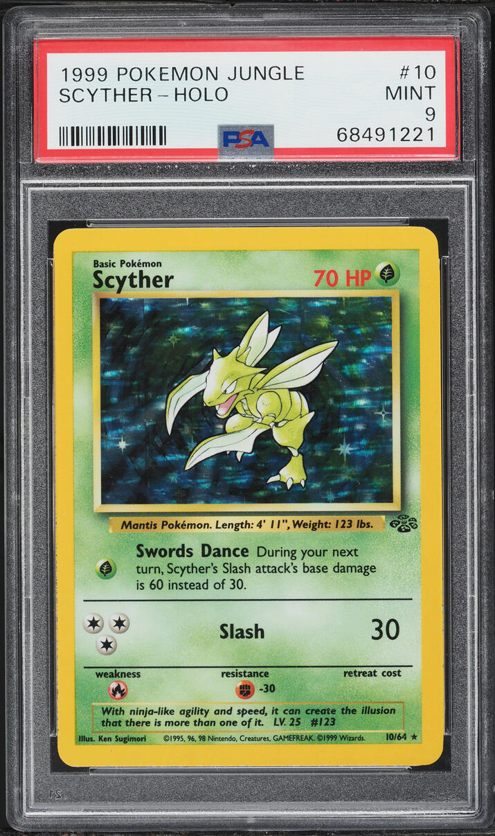 1999 Pokemon Jungle Holo Scyther #10 PSA 9 MINT