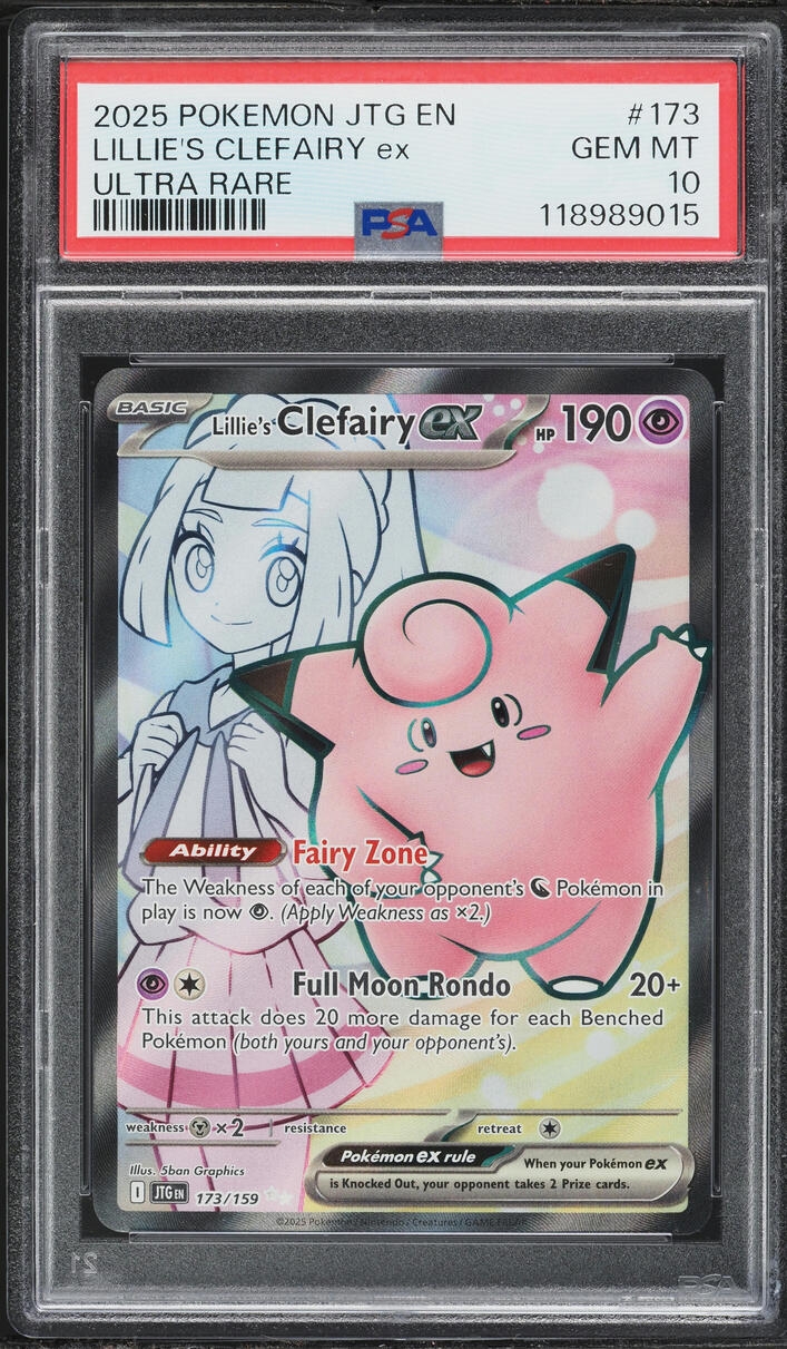 2025 Pokemon Scarlet & Violet Journey Together Full Art Lillie's Clefairy ex #173 PSA 10 GEM