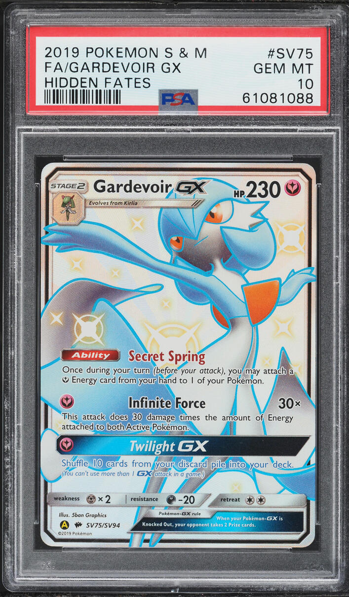2019 Pokemon Sun & Moon Hidden Fates Full Art Gardevoir GX #SV75 PSA 10 GEM MINT