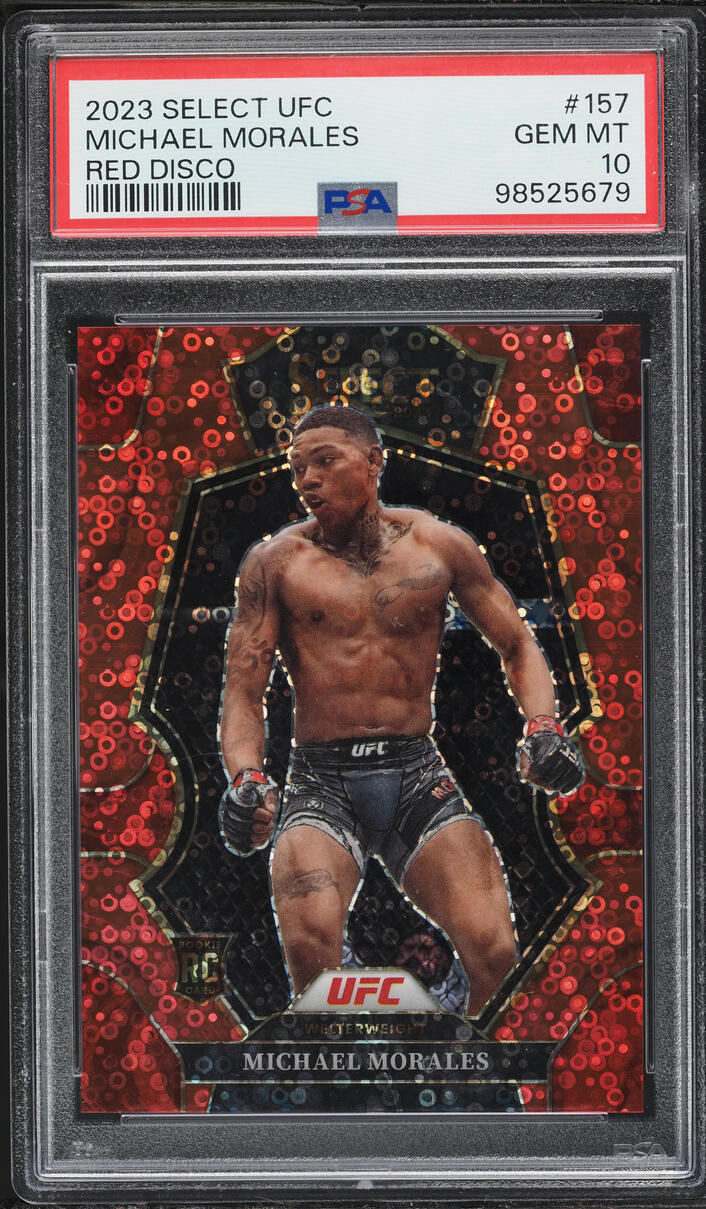 2023 Select Premier Level UFC Red Disco Michael Morales /99 #157 PSA 10 GEM MINT