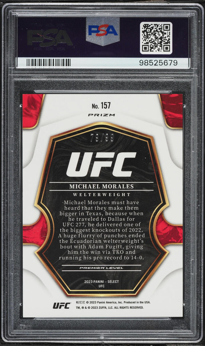 2023 Select Premier Level UFC Red Disco Michael Morales /99 #157 PSA 10 GEM MINT