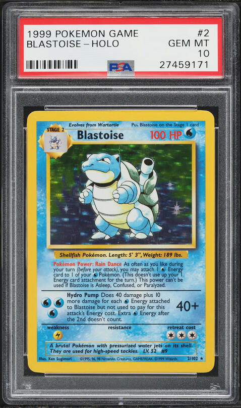 1996 Pokemon Japanese Base Set Holo Blastoise #9 PSA 5 EX on