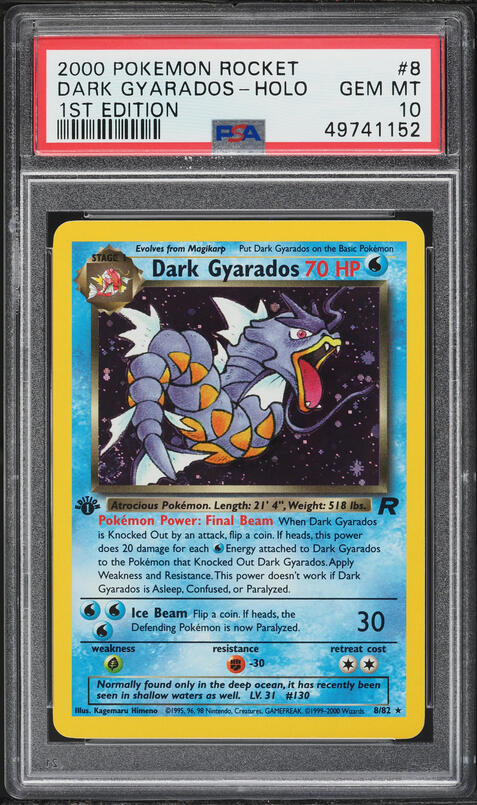 gyarados pokemon card first edition PSA 7 NM