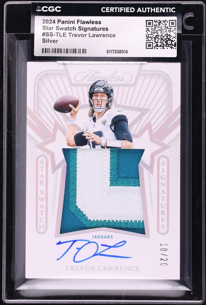 2024 Panini Flawless Star Swatch Silver Trevor Lawrence PATCH AUTO /20 #SS-TLE CGC AUTH
