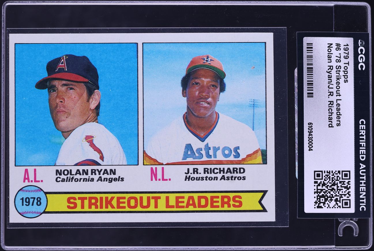 1979 Topps Nolan Ryan & J.R. Richard STRIKEOUT LDRS #6 CGC AUTH