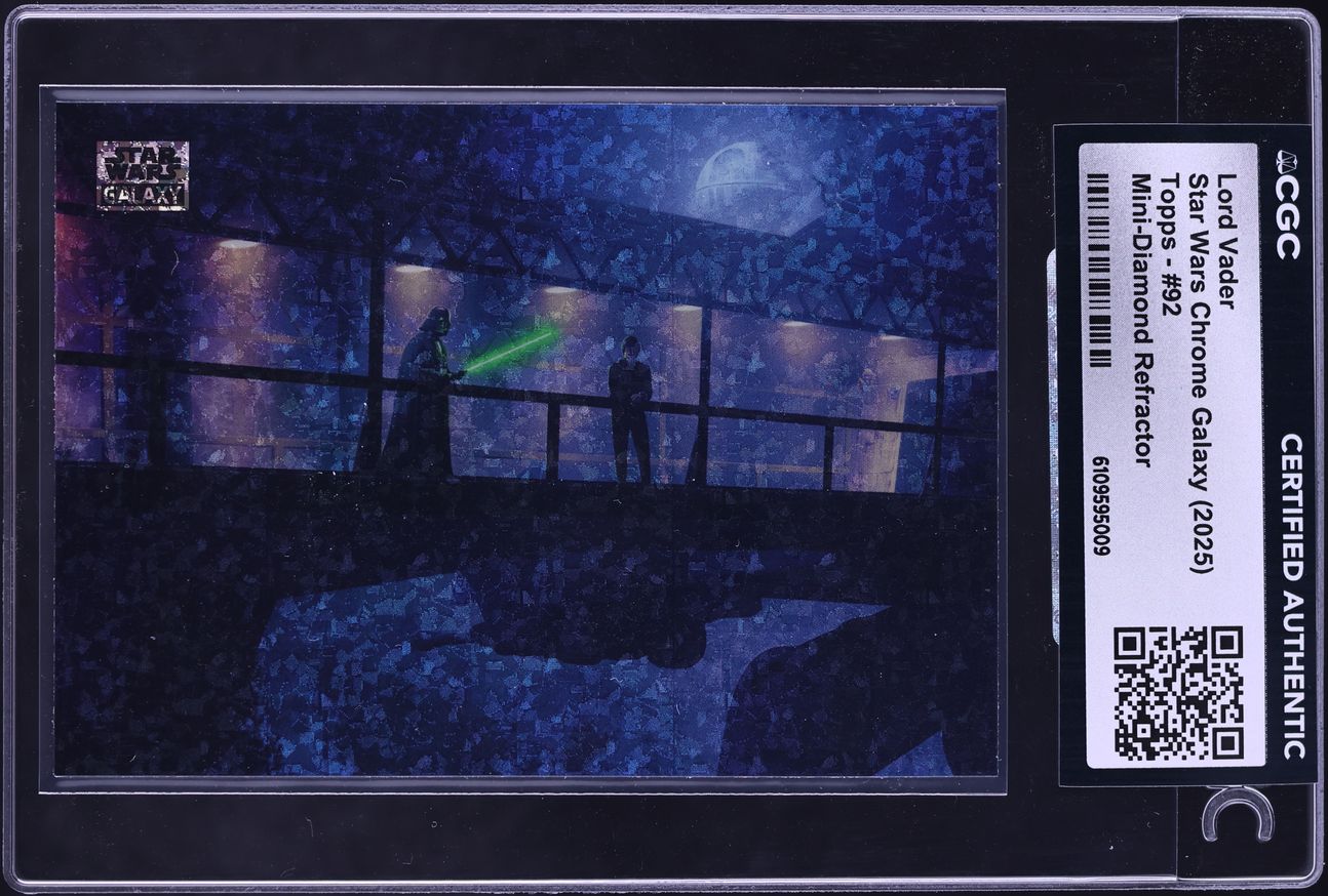 2025 Topps Star Wars Chrome Galaxy Mini-Diamond Refractor Lord Vader #92 CGC AUTH